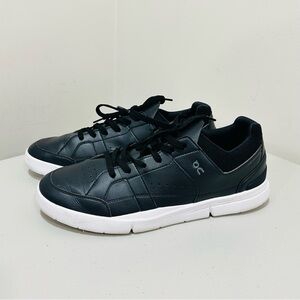 On The Roger Advantage Men’s 13 Black Leather Tennis Sneakers CloudTec Swiss